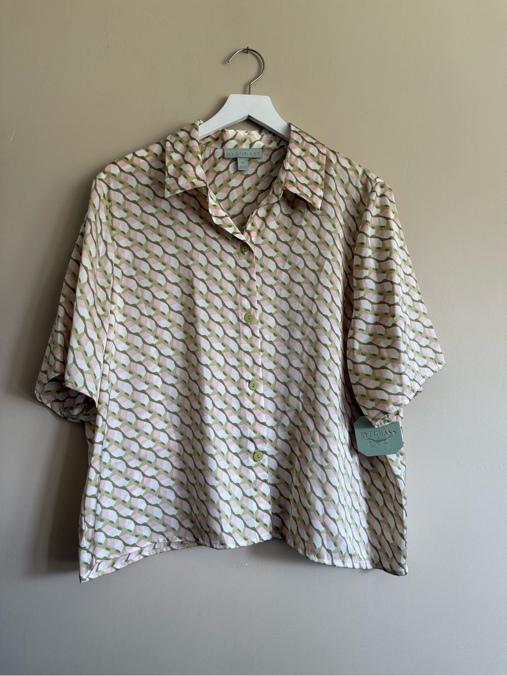 $70 Ryegrass Patterned Blouse XL NWT